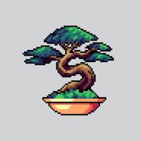 Pixel art illustration Bonsai Tree. Pixelated Bonsai Tree. Bonsai Tree pixelated for the pixel art game and icon for website and game. old school retro. vector