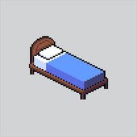 Pixel art illustration Bed. Pixelated Bed. Bed pixelated for the pixel art game and icon for website and game. old school retro. vector
