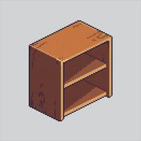 Pixel art illustration Bed Shelf. Pixelated Shelf. Shelf pixelated for the pixel art game and icon for website and game. old school retro. vector