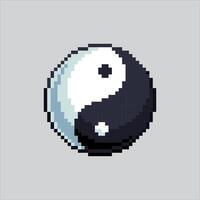 Pixel art illustration Yin Yang Symbol. Pixelated Yin Yang Symbol. Yin Yang Symbol pixelated for the pixel art game and icon for website and game. old school retro. vector