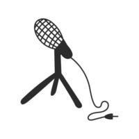 Microphone for podcast and online broadcast record vector
