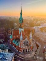 Krakow, Poland. historical downtown of Cracovia, polish travel background photo
