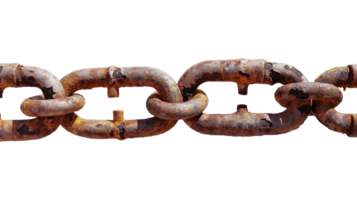Chain long rust rusty isolated on a transparent background png