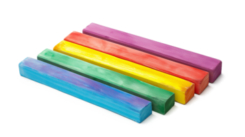 Colored chalks over isolated on a transparent background png