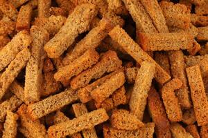 Rye crackers. Snacks rye crackers in a strip. photo