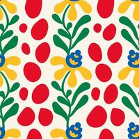 Modern Colorful Flower Leaf Spotted Seamless Pattern vector