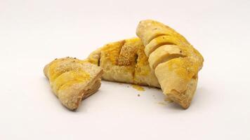Chocolate pastry cake with a triangular shape photo