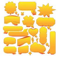 classic 3 d style speech bubble collection elements vector