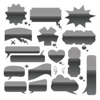 black button style speech bubble collection elements vector
