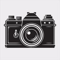 Camera silhouette on white background vector