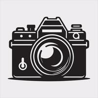 Camera silhouette on white background vector