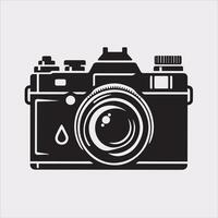 Camera silhouette on white background vector