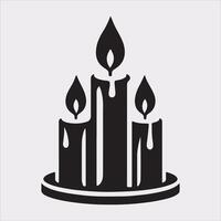 Candle logotype silhouette on white background vector