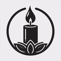 Candle logotype silhouette on white background vector