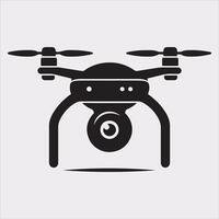drone silhouette illustration on white background vector