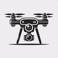 drone silhouette illustration on white background vector