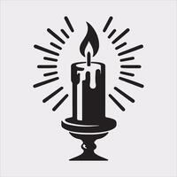 Candle logotype silhouette on white background vector