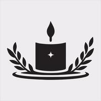 Candle logotype silhouette on white background vector