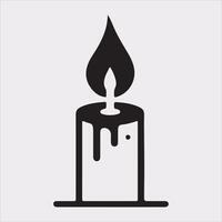 Candle logotype silhouette on white background vector