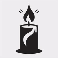 Candle logotype silhouette on white background vector