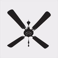 a ceiling fan silhouette on white background vector