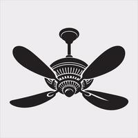 a ceiling fan silhouette on white background vector