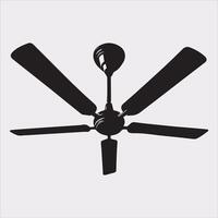 a ceiling fan silhouette on white background vector