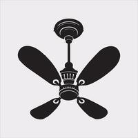 a ceiling fan silhouette on white background vector