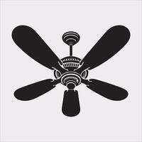 a ceiling fan silhouette on white background vector