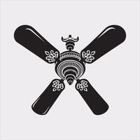 a ceiling fan silhouette on white background vector