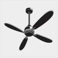 a ceiling fan silhouette on white background vector