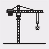 Building Crane and hook logo design silhouette on white background vector