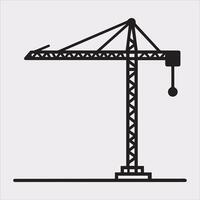 Building Crane and hook logo design silhouette on white background vector
