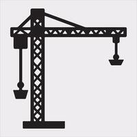 Building Crane and hook logo design silhouette on white background vector