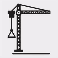 Building Crane and hook logo design silhouette on white background vector