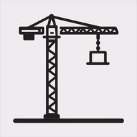 Building Crane and hook logo design silhouette on white background vector