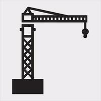 Building Crane and hook logo design silhouette on white background vector