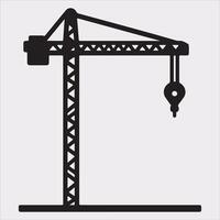 Building Crane and hook logo design silhouette on white background vector