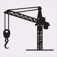 Building Crane and hook logo design silhouette on white background vector