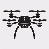 drone silhouette illustration on white background vector