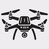 drone silhouette illustration on white background vector