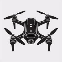drone silhouette illustration on white background vector
