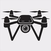 drone silhouette illustration on white background vector