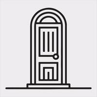 Door line art silhouette on white background vector