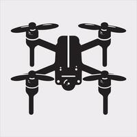 drone silhouette illustration on white background vector