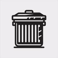 dumpster Icon of bin for trash silhouette on white background vector