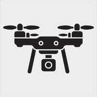 drone silhouette illustration on white background vector