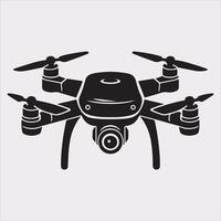 drone silhouette illustration on white background vector