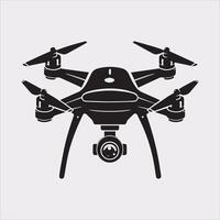 drone silhouette illustration on white background vector