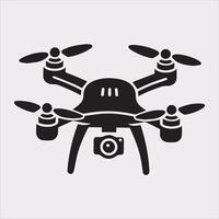 drone silhouette illustration on white background vector